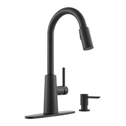 Moen&reg; Modern Matte Black Faucet - Kitchen Faucets