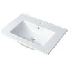 LED Lighted Bathroom Vanity With Ceramic Sink and Dimmed Light, Light Gray, 24"