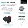Kraus 33" Drop-In Kitchen Sink, Stainless Steel, Accessories, 4 Holes