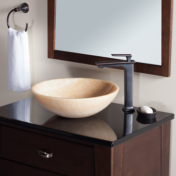 Novatto Honey Onyx Vessel Sink with Novatto STARKS Faucet