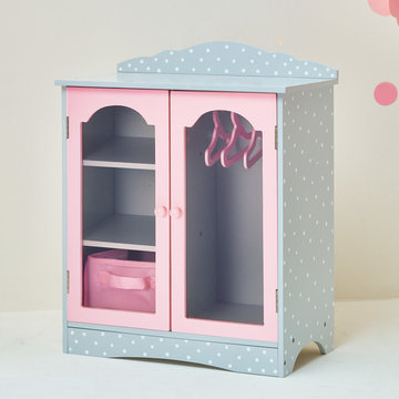 Olivia's Little World - 18 inch Doll Furniture - Fancy Wooden Closet