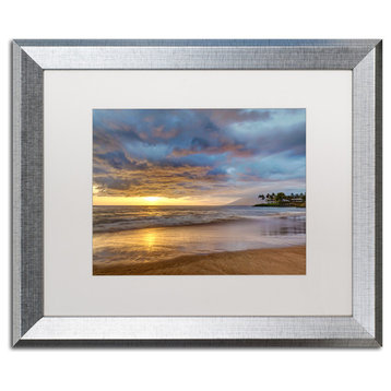 Pierre Leclerc 'Secret Beach Sunset' Matted Art, Silver Frame, White, 20x16