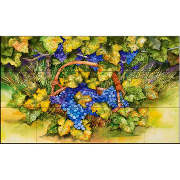 Tile Mural, Vineyard Fruit by Kathleen Parr Mckenna