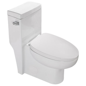 One Piece 1.28 GPF Siphon Jet Single Flushing Toilet