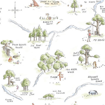 Winnie The Pooh 100 Acre Wood Map Peel And Stick Wallpaper