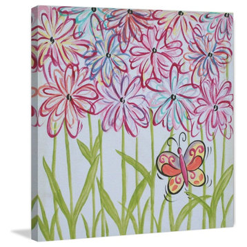 Marmont Hill, "Whimsy Flowers" by Reesa Qualia Painting on Wrapped Canvas, 24x24