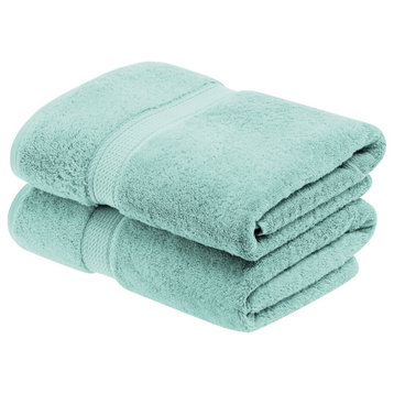 Luxury Solid Soft Hand Bath Bathroom Towel Set, 2 Piece Bath Towel, Seafoam