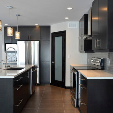 Slab Doors Maple Wood Stained Espresso