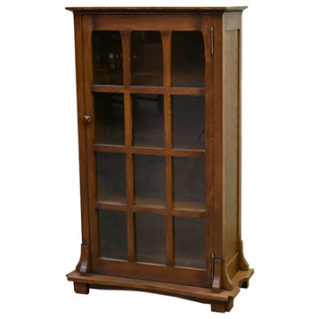 Crafters and Weavers Arts and Crafts 32.5" Wood Display Bookcase in Walnut