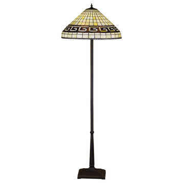 62H Greek Key Floor Lamp