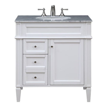 Park Avenue 32" Single Bathroom Vanity Set, White