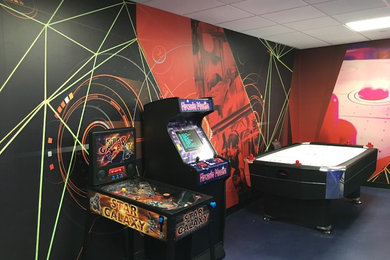 Modern games room in Hampshire.