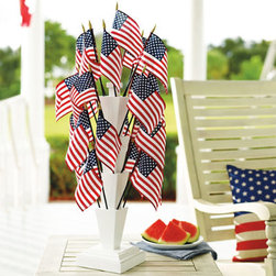 Wooden Flagstand With 25 Flags - Holiday Decorations