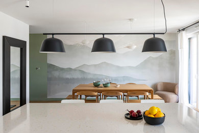 Exemple d'une salle à manger tendance.