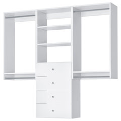 Modular Closets Built-in Closet Tower With Slanted Shoe Shelves - 25.5,  White