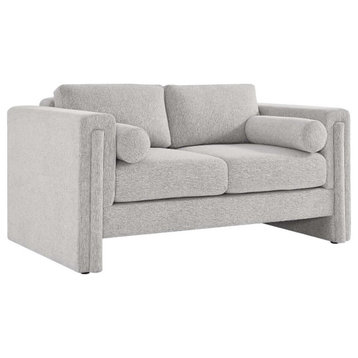 Modway Visible Upholstered Modern Polyester Fabric Loveseat in Light Gray