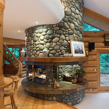 Bowen Island Round Log Post and Beam