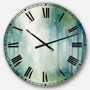 Walk, The Forest Traditional Landscape Oversized Metal Clock, 23"x23"