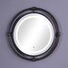 Furniture of America Mizen Metal Round Wall Mirror in Black and Copper