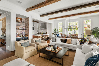 Beach style living room photo in Orlando