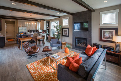 Inspiration for a contemporary living room remodel in Other