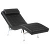 Eurostyle Valencia Solo Lounge Chair, Black Leather and Chrome