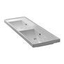 Rectangular Double White Ceramic Self Rimming or Wall Mounted Bathroom ...