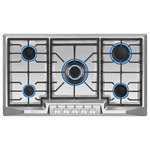 Empava - Empava 36" Gas Stove Cooktop 5 Italy Sabaf Sealed Burners NG/LPG Convertible - Empava 36 in. Gas Stove Cooktop 5 Italy Sabaf Sealed Burners NG/LPG Convertible in Stainless Steel EMPV-36GC23