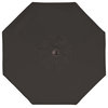 Catalina 6'x10' Push Button Umbrella, Black, Sunbrella Fabric
