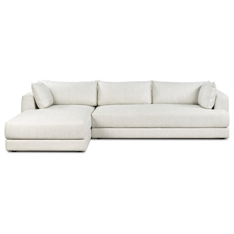 Poly and Bark Marcel Left-Facing Sectional, Bright Ash