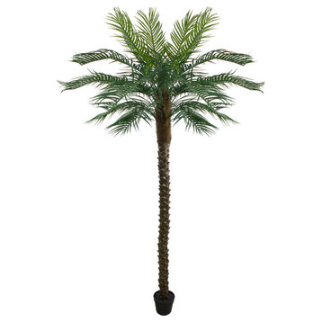 7.25' Potted Artificial Green and Brown Phoenix Palm Tree