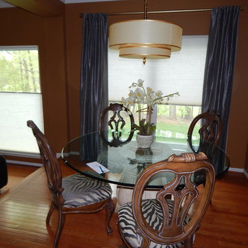 Colorful Virginia Bedroom with Side Panel curtains by Delmarva blinds & shutters