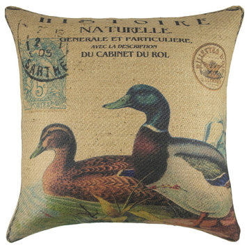 Ducks Burlap Pillow