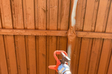 Exterior painting . Fence