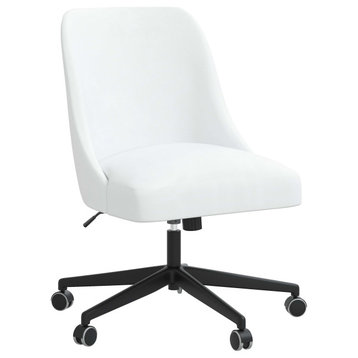 Upholstered Office Chair, Velvet White