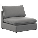 Meridian Furniture - Mackenzie Linen Textured Fabric Upholstered Armless Chair, Grey - Elegant and eye-catching, the stunning grey durable linen textured Mackenzie Armless Chair from Meridian Furniture is the perfect addition to any space.