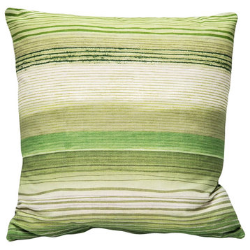 Sedona Stripes Green Throw Pillow 20x20, with Polyfill Insert