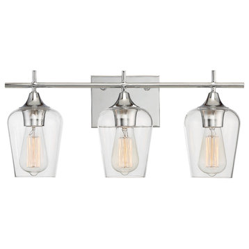 Trade Winds Aria 3-Light Bath Light in Brushed Nickel