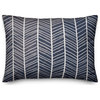 Blue Chevron Lines 14x20 Indoor/Outdoor Pillow
