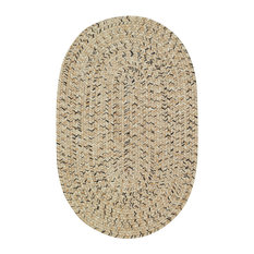 Sea Pottery Braided Oval Rug, Sandy Beach, 2'x3'