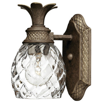 Plantation Collection Bath Light, Pearl Bronze, Clear Optic Glass