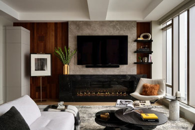 Inspiration for a living room remodel in Boston