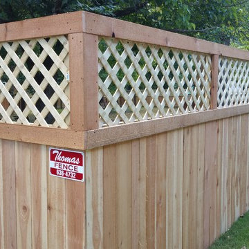 Custom cedar fence with lattice top