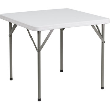 34" Square Granite White Plastic Folding Table