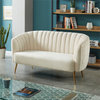 Furniture of America Darque Contemporary Fabric Upholstered Loveseat in Ivory