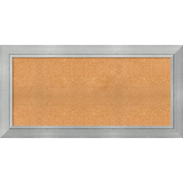 Framed Cork Board, Romano Silver Wood, 57x29