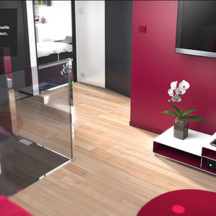 Example of a trendy home theater design in Nantes