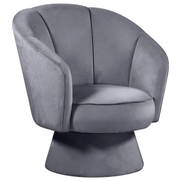 Swanson Velvet Upholstered Accent Chair, Gray