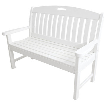 Avalon All-Weather 48" Porch Bench in White
