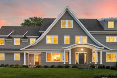 Inspiration for a transitional exterior home remodel in New York